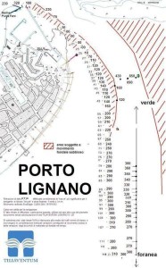 mappa fondali entrata porto lignano